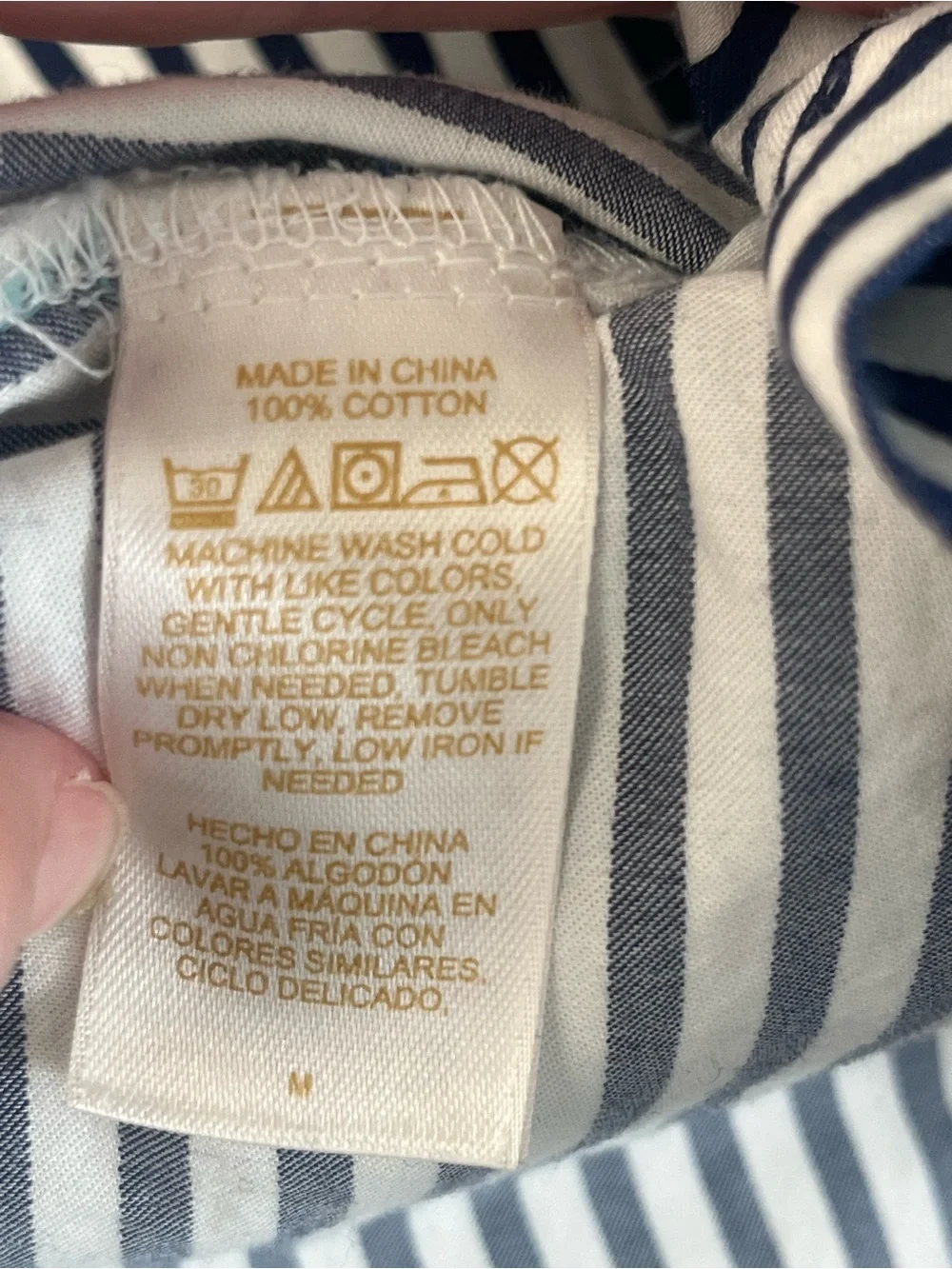 Kate Spade Dream a Little Dream Navy Stripe Pajama Top Medium Heart Detail
